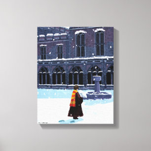 HARRY POTTER™ & Hedwig in het binnenhof van HOGWAR Canvas Afdruk