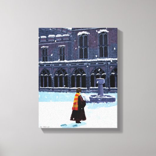 HARRY POTTER™ & Hedwig in het binnenhof van HOGWAR Canvas Afdruk (Voorkant)