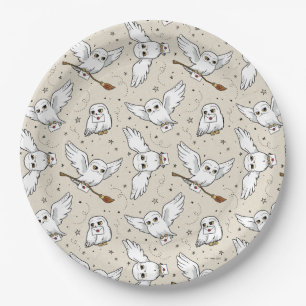 Harry Potter Hedwig-patroon - Baby Shower Papieren Bordje