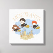 HARRY POTTER™, Hermelien & Ron Fly Over Zweinstein Canvas Afdruk (Voorkant)