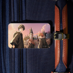 HARRY POTTER™ Hermelien & Ron HOGWARTS™ Anime Scen Bagagelabel