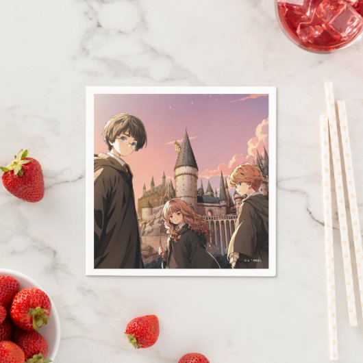 HARRY POTTER™ Hermelien & Ron HOGWARTS™ Anime Scen Servet (Insitu)