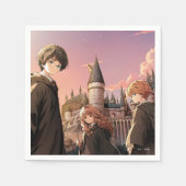 HARRY POTTER™ Hermelien & Ron HOGWARTS™ Anime Scen Servet (Voorkant)