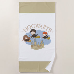 HARRY POTTER™, Hermelien, & Ron vliegen over HOGWA Strandlaken