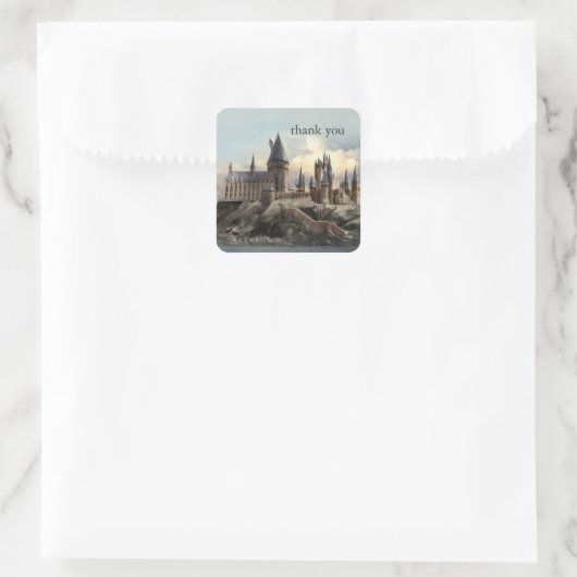 Harry Potter | Hogwarts Baby shower Hartelijk dank Vierkante Sticker (Tas)
