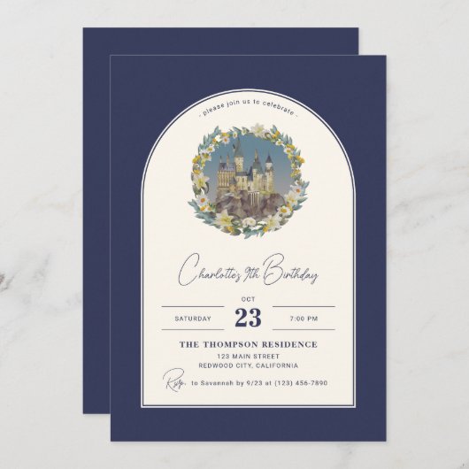 Harry Potter Hogwarts bloemboog verjaardag Kaart (Voorkant / Achterkant)