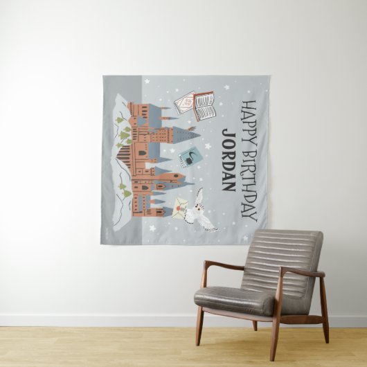 Harry Potter | Hogwarts Castle Happy Birthday Wandkleed (In Situ (horizontaal))