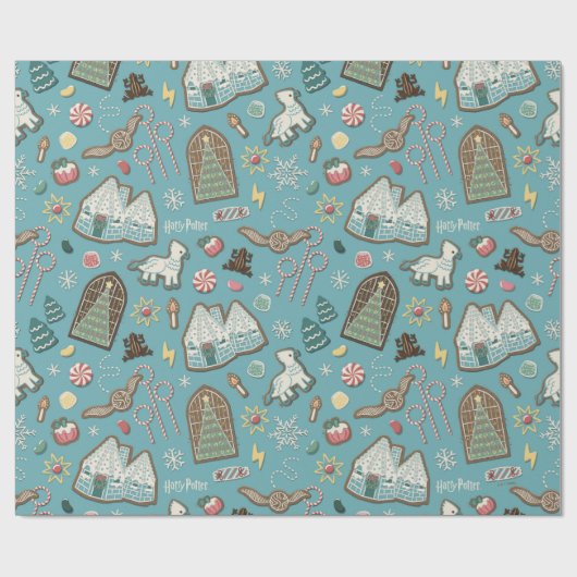 HARRY POTTER™ HOGWARTS™ Christmas Cookie Pattern Cadeaupapier (Vlak)