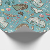 HARRY POTTER™ HOGWARTS™ Christmas Cookie Pattern Cadeaupapier (Hoek)