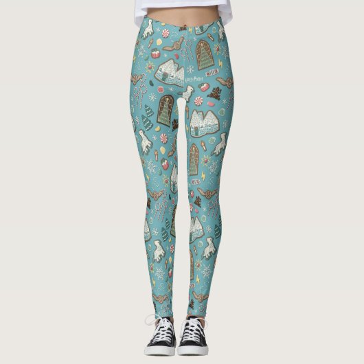 HARRY POTTER™ HOGWARTS™ Christmas Cookie Pattern Leggings (Voorkant)