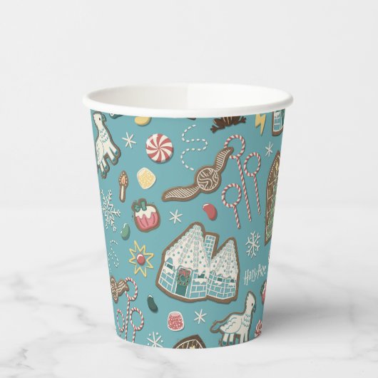 HARRY POTTER™ HOGWARTS™ Christmas Cookie Pattern Papieren Bekers (Links)