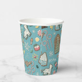 HARRY POTTER™ HOGWARTS™ Christmas Cookie Pattern Papieren Bekers (Rechts)