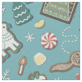 HARRY POTTER™ HOGWARTS™ Christmas Cookie Pattern Stof (Close Up)