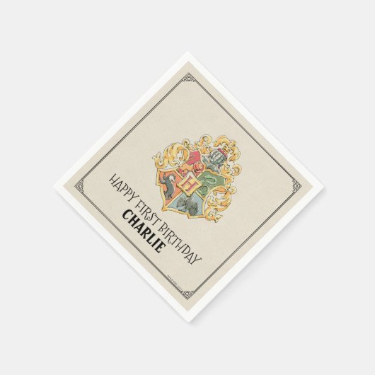 Harry Potter Hogwarts Crest First Birthday Servet (Hoek)