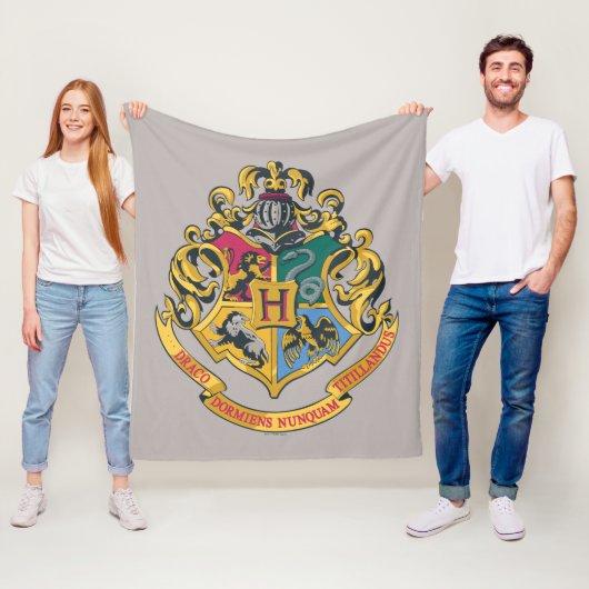 Harry Potter | Hogwarts Crest - Volledige kleur Fleece Deken (In situ)