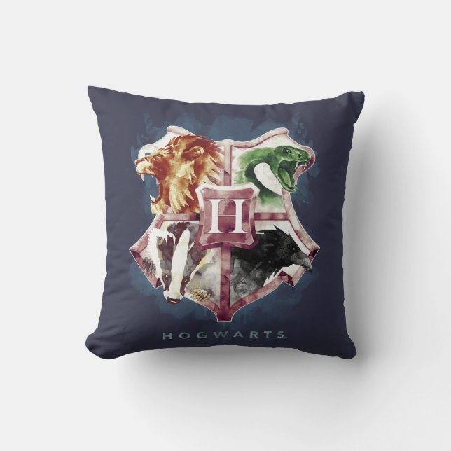 Harry Potter | HOGWARTS™ Crest Waterverf Kussen (Voorkant)