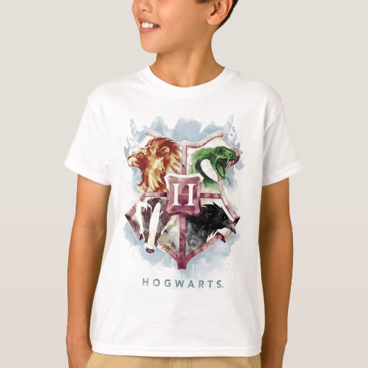Harry Potter | HOGWARTS™ Crest Waterverf T-shirt (Voorkant)