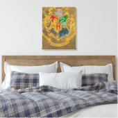 Harry Potter | Hogwarts Crest - zwart en wit Canvas Afdruk (Insitu (Slaapkamer))