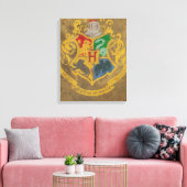 Harry Potter | Hogwarts Crest - zwart en wit Canvas Afdruk (Insitu (Woonkamer))