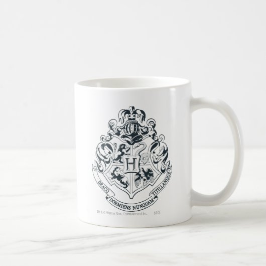 Harry Potter| Hogwarts Crest - Zwart en wit Koffiemok (Rechts)