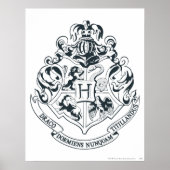 Harry Potter | Hogwarts Crest - zwart en wit Poster (Voorkant)