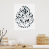 Harry Potter | Hogwarts Crest - zwart en wit Poster (Keuken)