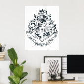Harry Potter | Hogwarts Crest - zwart en wit Poster (Thuiskantoor)