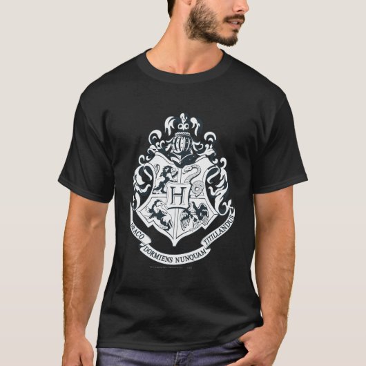Harry Potter| Hogwarts Crest - Zwart en wit T-shirt (Voorkant)