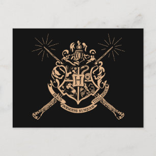 Harry Potter   Hogwarts Crossed Wands Crest Briefkaart
