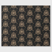 Harry Potter | Hogwarts Crossed Wands Crest Cadeaupapier (Vlak)