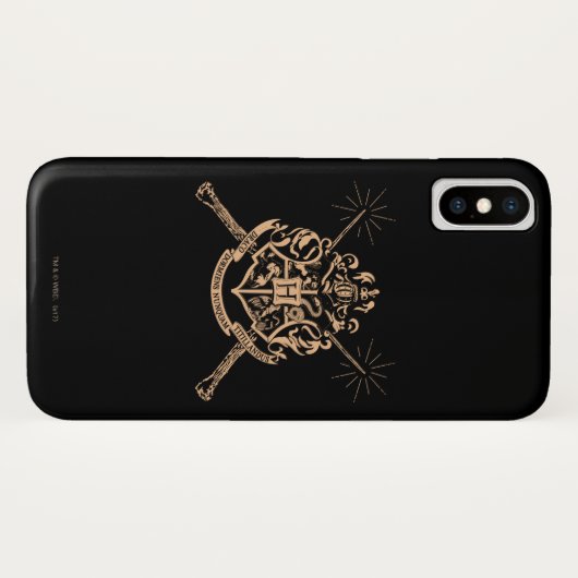 Harry Potter | Hogwarts Crossed Wands Crest Case-Mate iPhone Case (Achterkant (horizontaal))