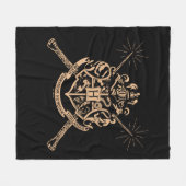 Harry Potter | Hogwarts Crossed Wands Crest Fleece Deken (Voorkant (Horizontaal))