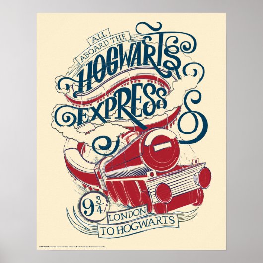 Harry Potter | Hogwarts Express Typografie Poster (Voorkant)