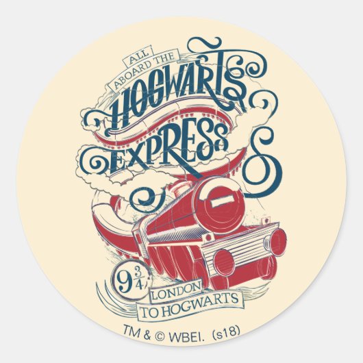 Harry Potter | Hogwarts Express Typografie Ronde Sticker (Voorkant)