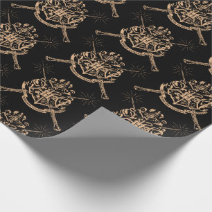 Harry Potter   Hogwarts Gekruiste Toverstokken Wap Cadeaupapier