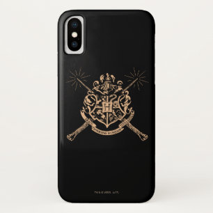 Harry Potter   Hogwarts Gekruiste Toverstokken Wap iPhone X Hoesje