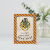 Harry Potter| Hogwarts Happy Birthday Briefkaart (Staand voorkant)