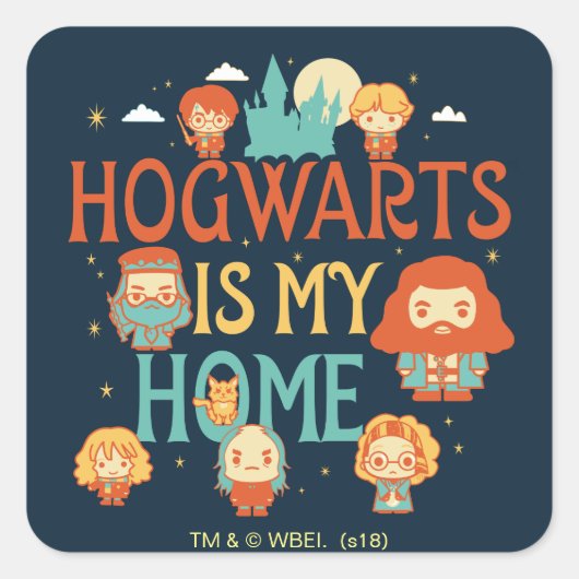 HARRY POTTER™ | HOGWARTS™ IS MIJN THUIS VIERKANTE STICKER (Voorkant)