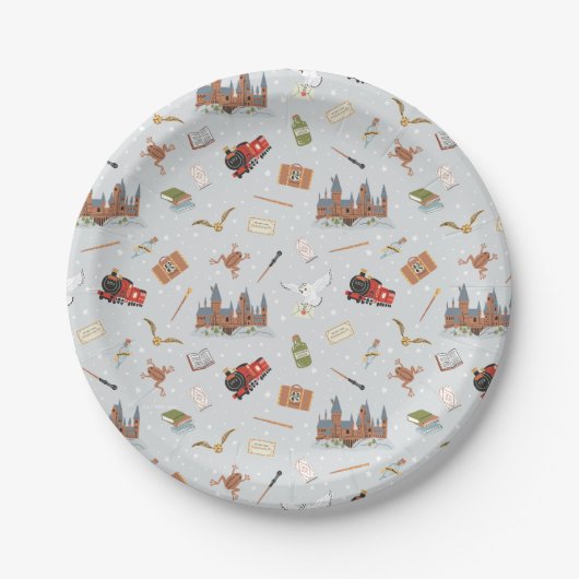 Harry Potter | Hogwarts Pattern Baby shower Papieren Bordje (Voorkant)