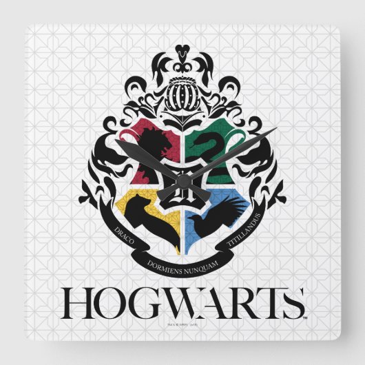 Harry Potter | HOGWARTS™ Pride School Crest Vierkante Klok (Voorkant)