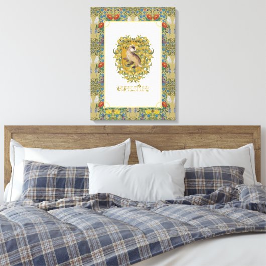 HARRY POTTER™ | HUFFLEPUFF™ Crest Canvas Afdruk (Insitu (Slaapkamer))
