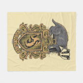 Harry Potter | Hufflepuff Crest met Badger Fleece Deken (Voorkant (Horizontaal))