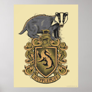 Harry Potter Hufflepuff Crest met Badger Poster