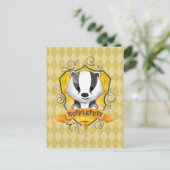 Harry Potter| HUFFLEPUFF™ Crest opladen Briefkaart (Staand voorkant)
