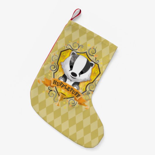 Harry Potter | HUFFLEPUFF™ Crest opladen Kleine Kerstsok (Voorkant (Hangend))