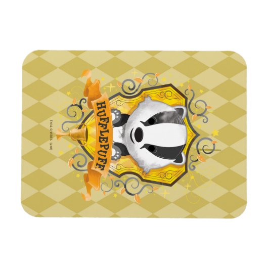 Harry Potter | HUFFLEPUFF™ Crest opladen Magneet (Horizontaal)
