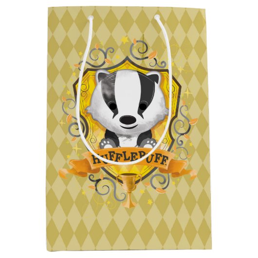 Harry Potter | HUFFLEPUFF™ Crest opladen Medium Cadeauzakje (Voorkant)
