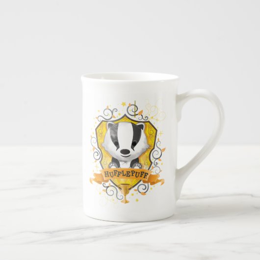 Harry Potter | HUFFLEPUFF™ Crest opladen Porselein Kop (Rechts)