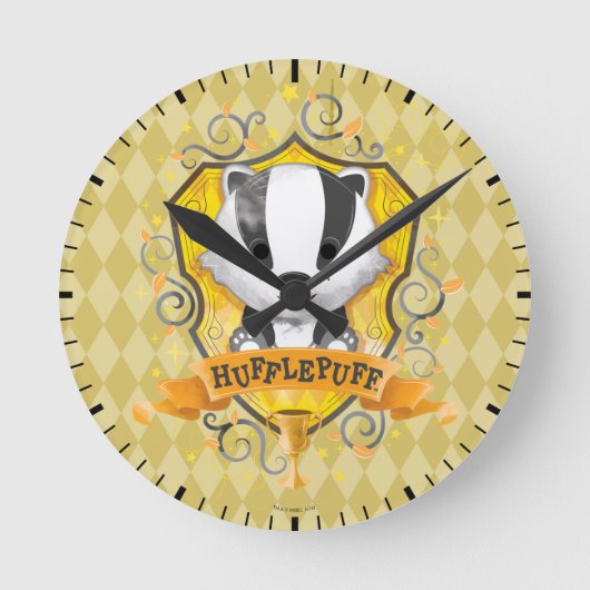 Harry Potter | HUFFLEPUFF™ Crest opladen Ronde Klok (Voorkant)