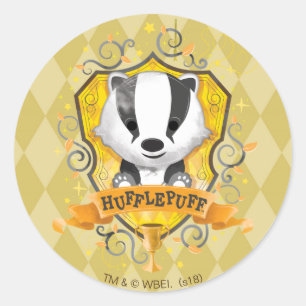 Harry Potter HUFFLEPUFF™ Crest opladen Ronde Sticker